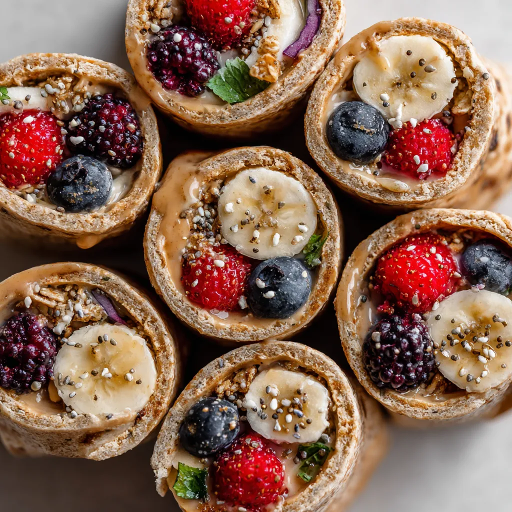 A plate of food with bananas, blueberries, and raspberries.