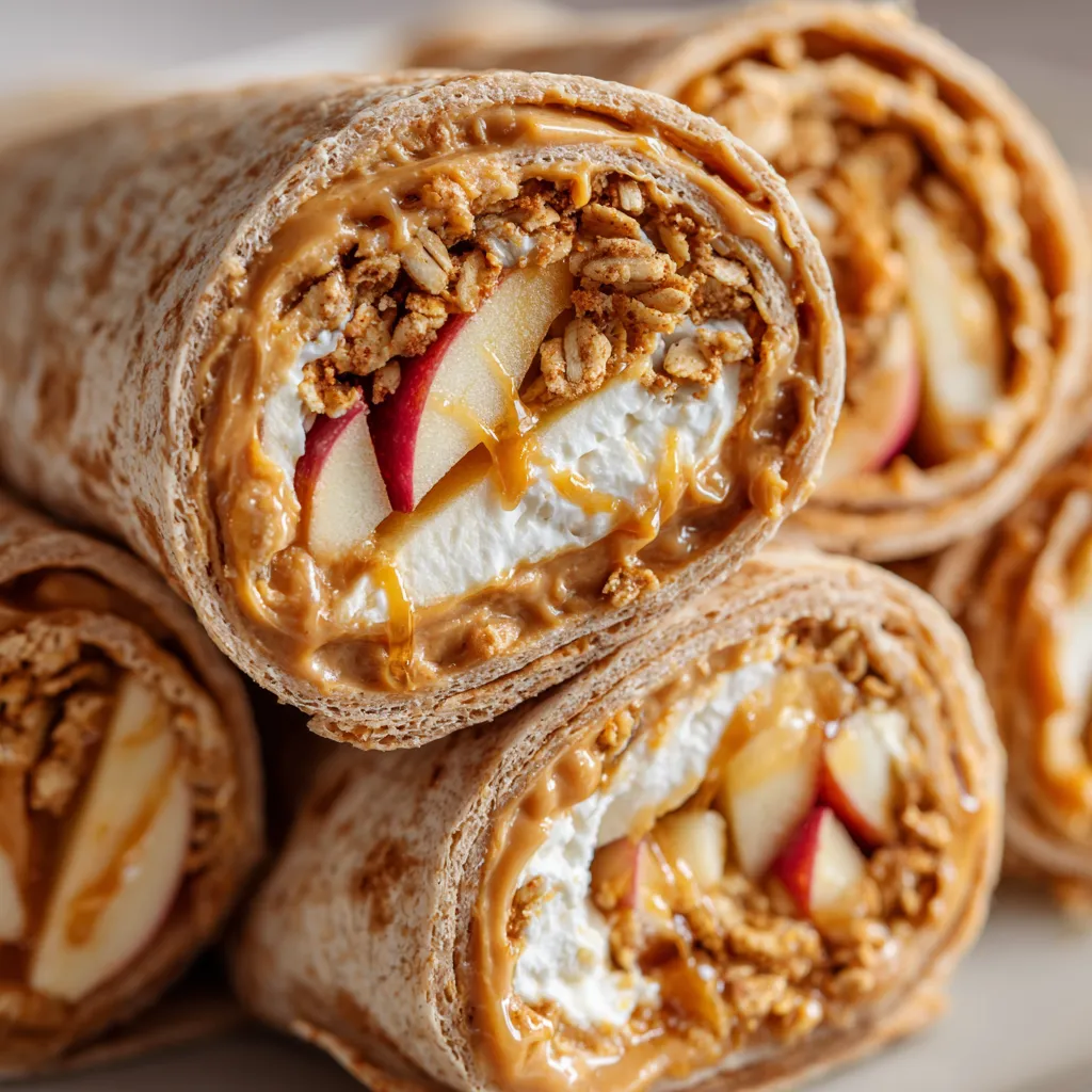 A protein peanut butter and apple crunch wrap.