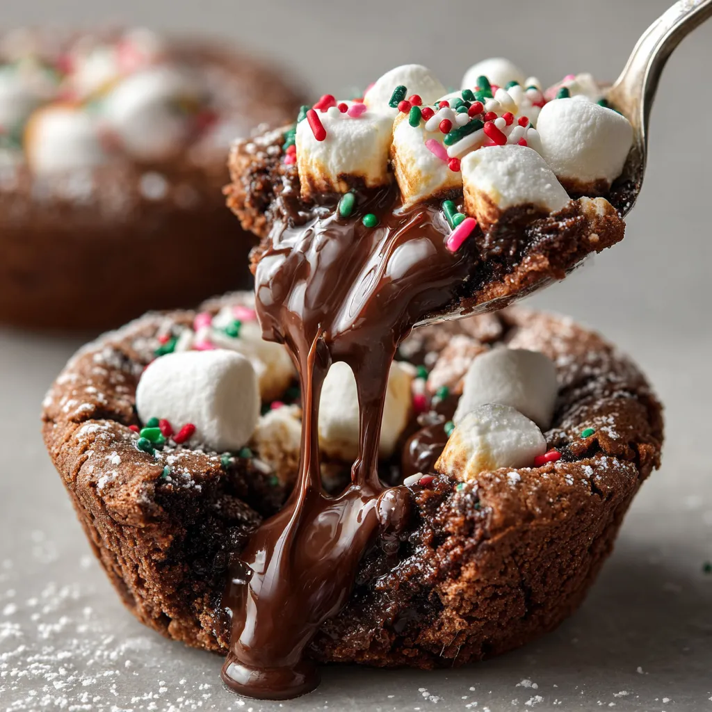 A chocolate drizzled cookie cup.