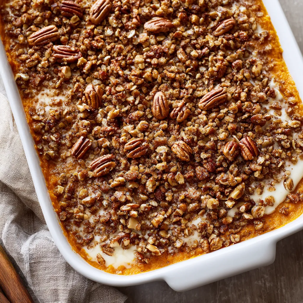 A white bowl filled with a casserole dish.