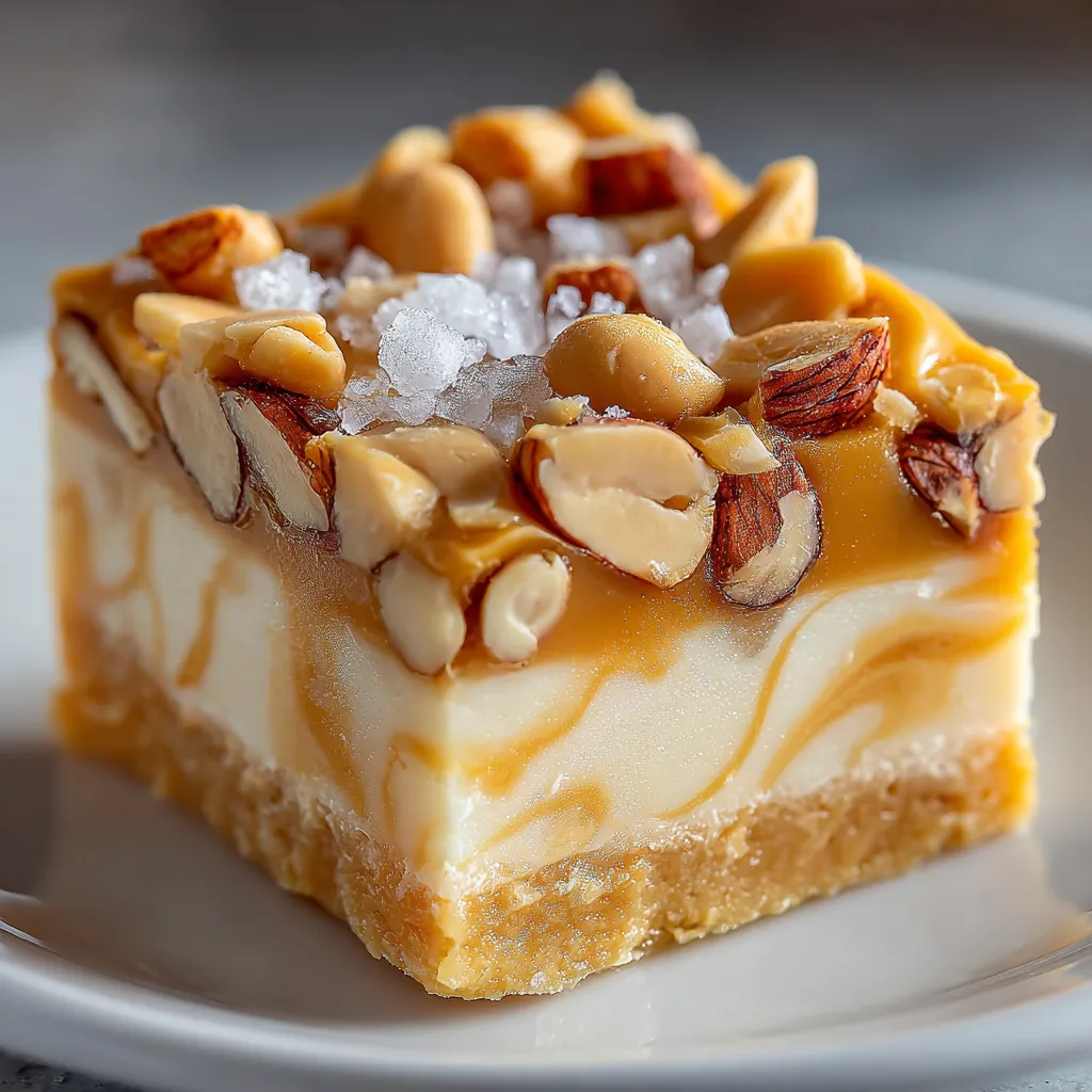 A slice of cake with nuts and salt on top.