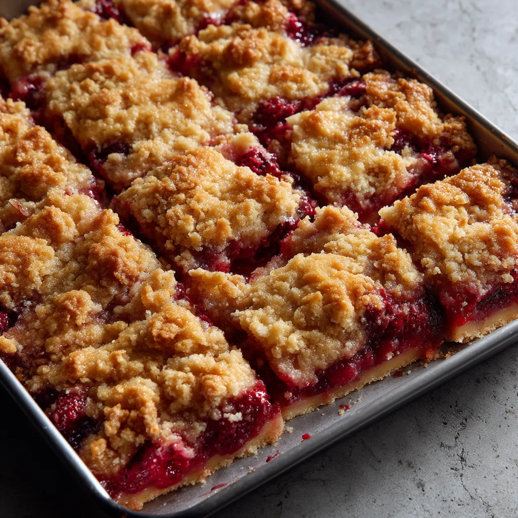 A pan of berry crumble.