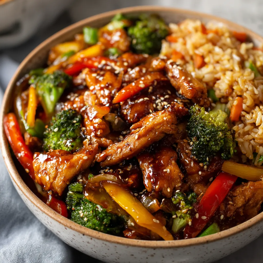 A bowl of food with broccoli, carrots, and rice.