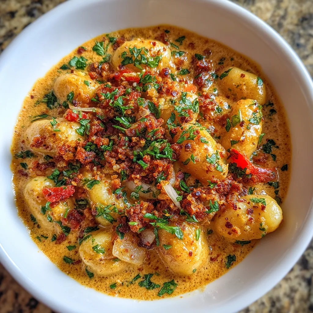 A bowl of food with a spoon in it.