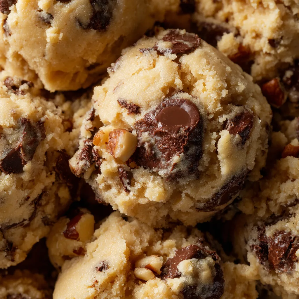 Chocolate chip cookies on a table.
