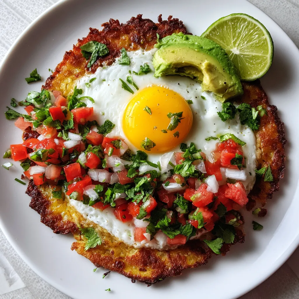 A breakfast plate with a fried egg, salsa, and avocado.