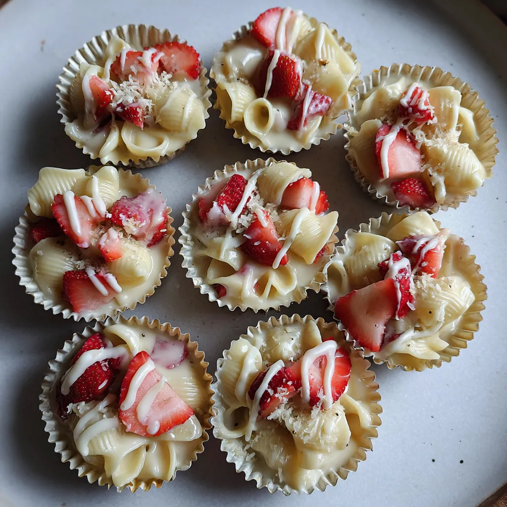 A plate of pasta with strawberries on top.