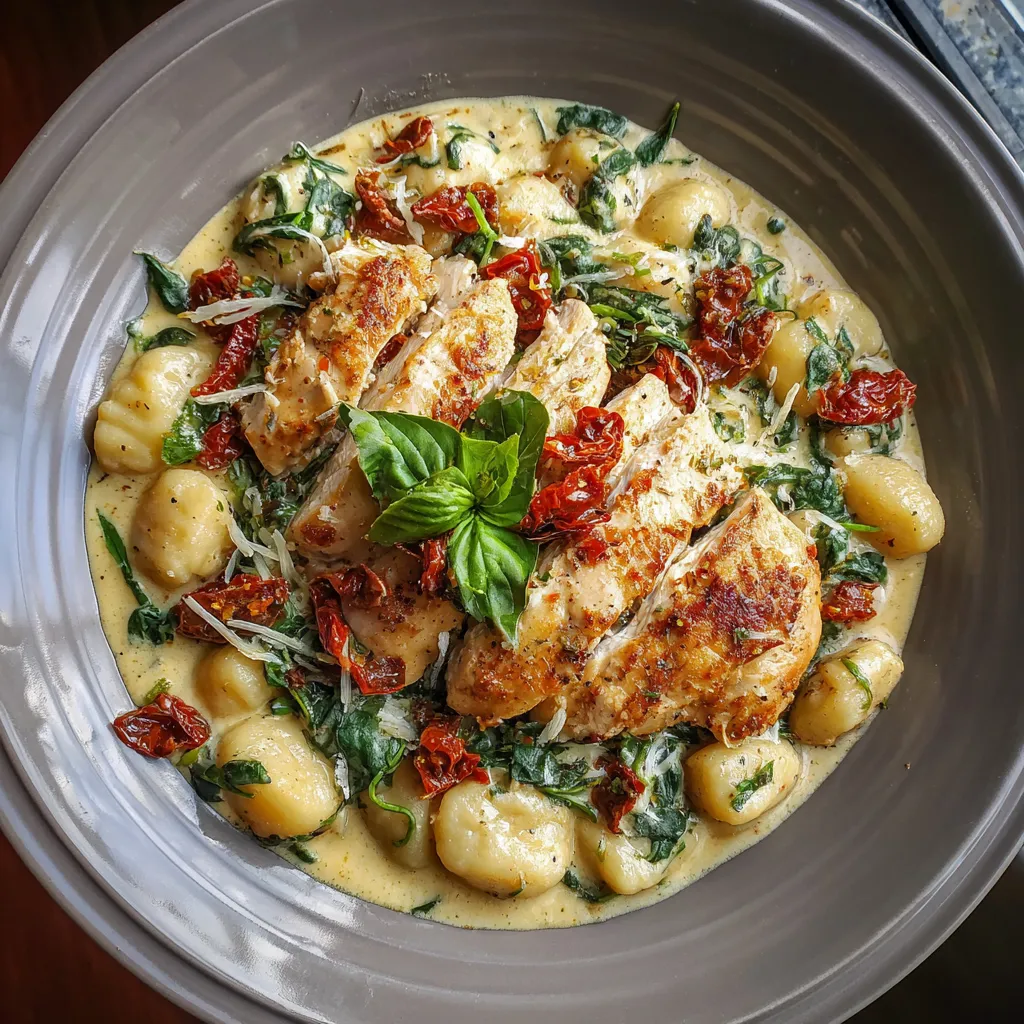 A bowl of food with chicken and pasta.
