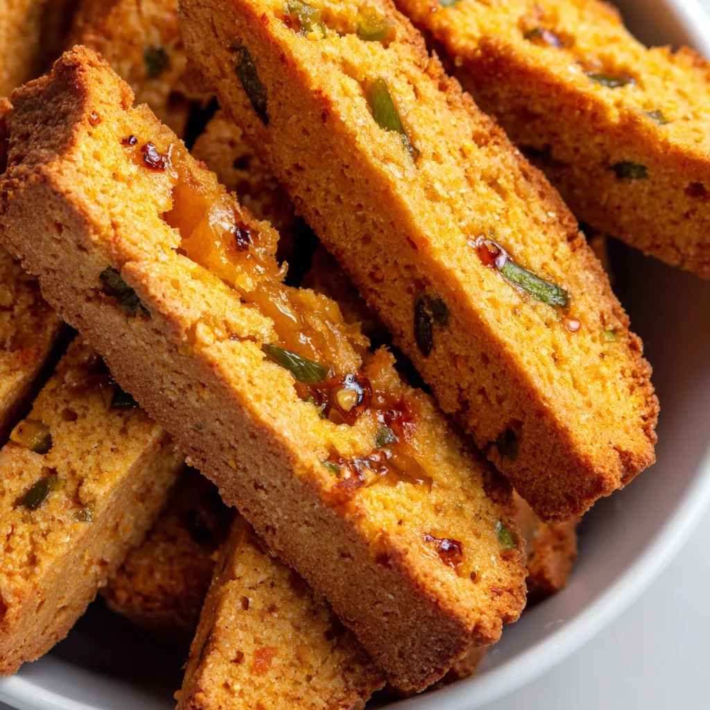 A bowl of cornbread biscotti.