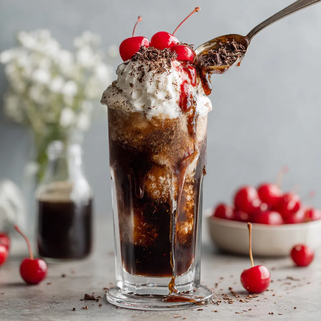 A glass of ice cream with cherries on top.