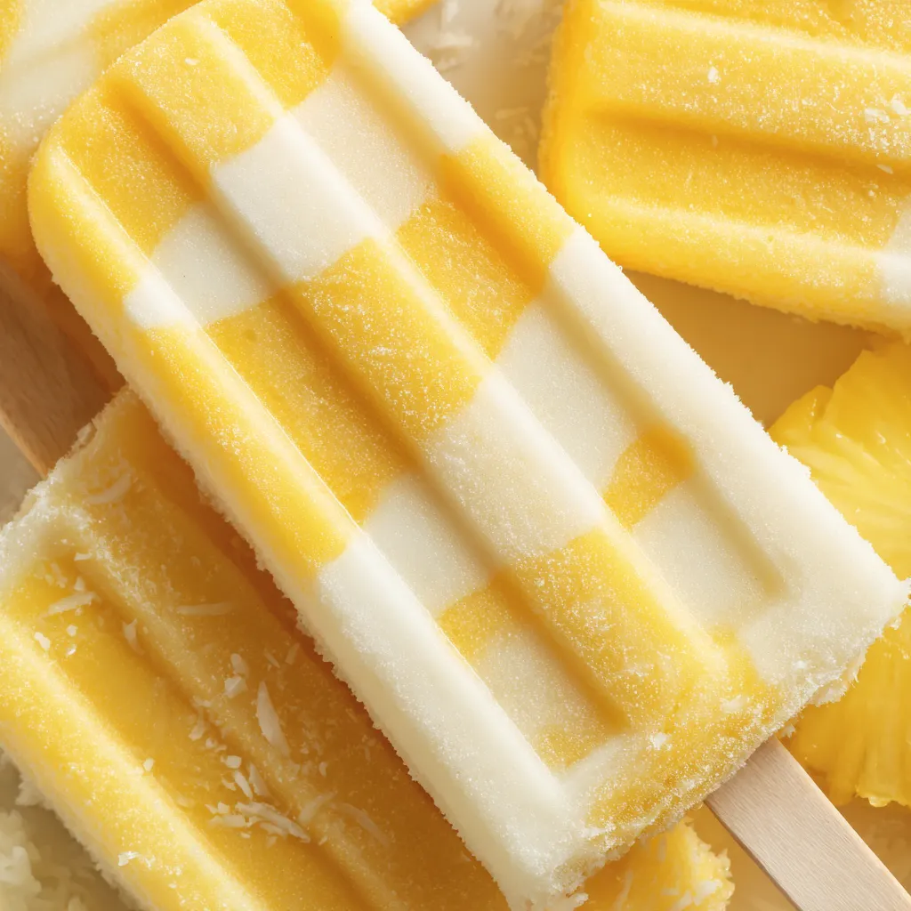 A yellow and white popsicle with a checkered pattern.