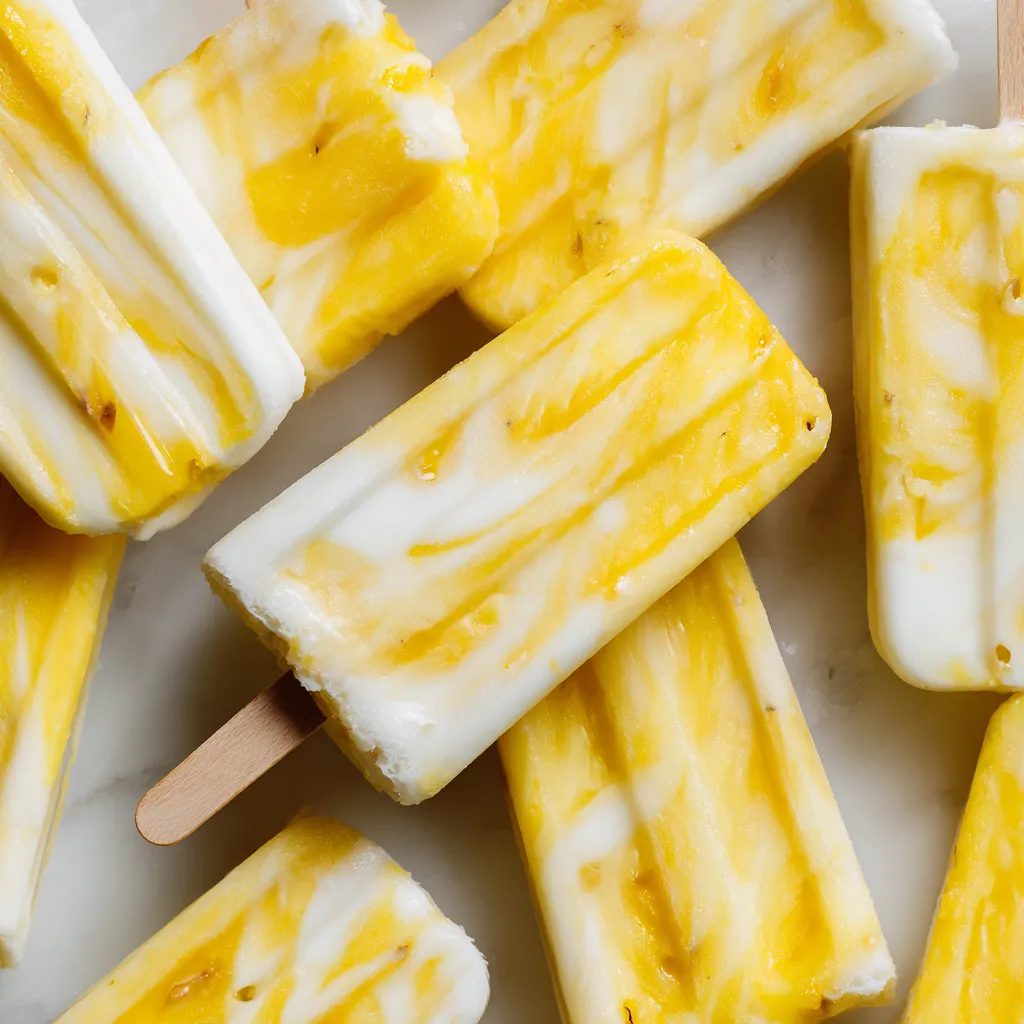 A close up of a yellow and white dessert.