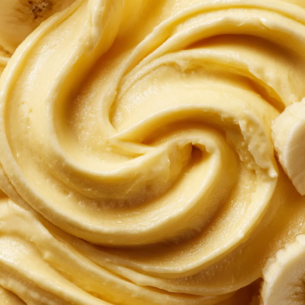 A banana nice cream with a swirl.