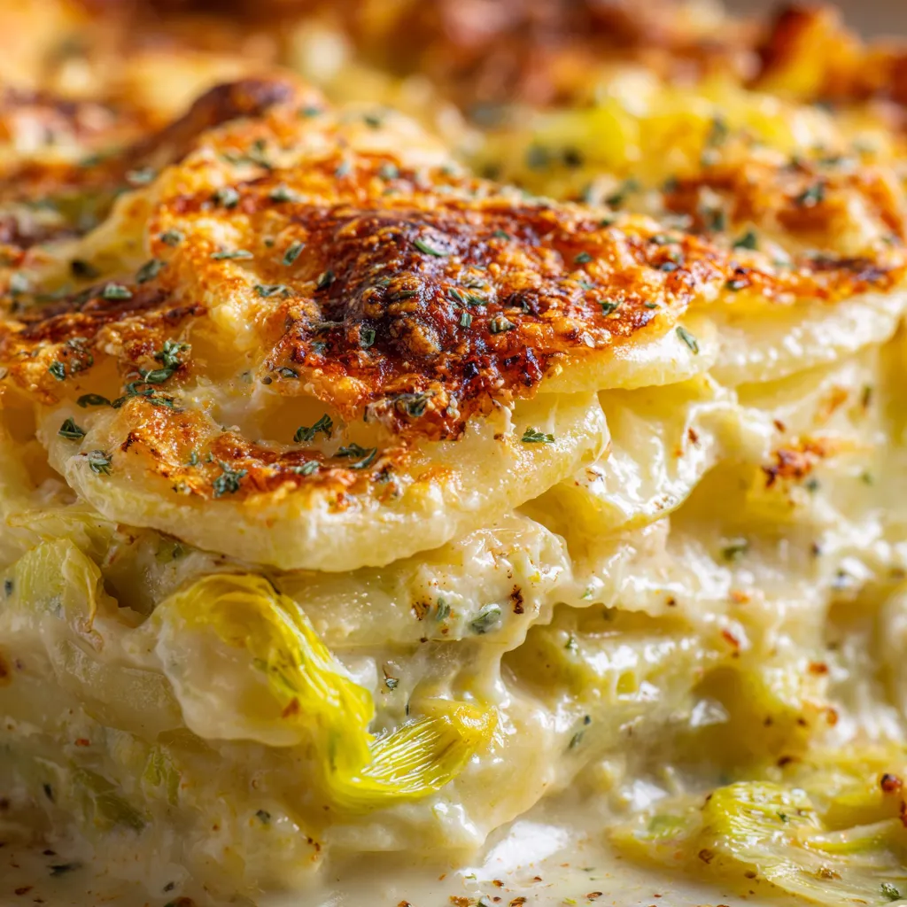 Une pâte de pommes de terre avec des légumes verts.