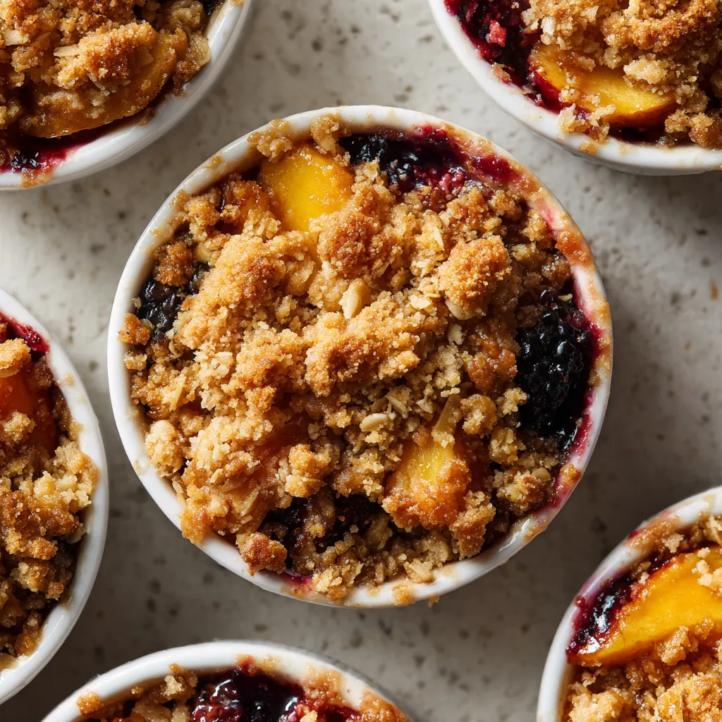 A bowl of peaches and blueberries.