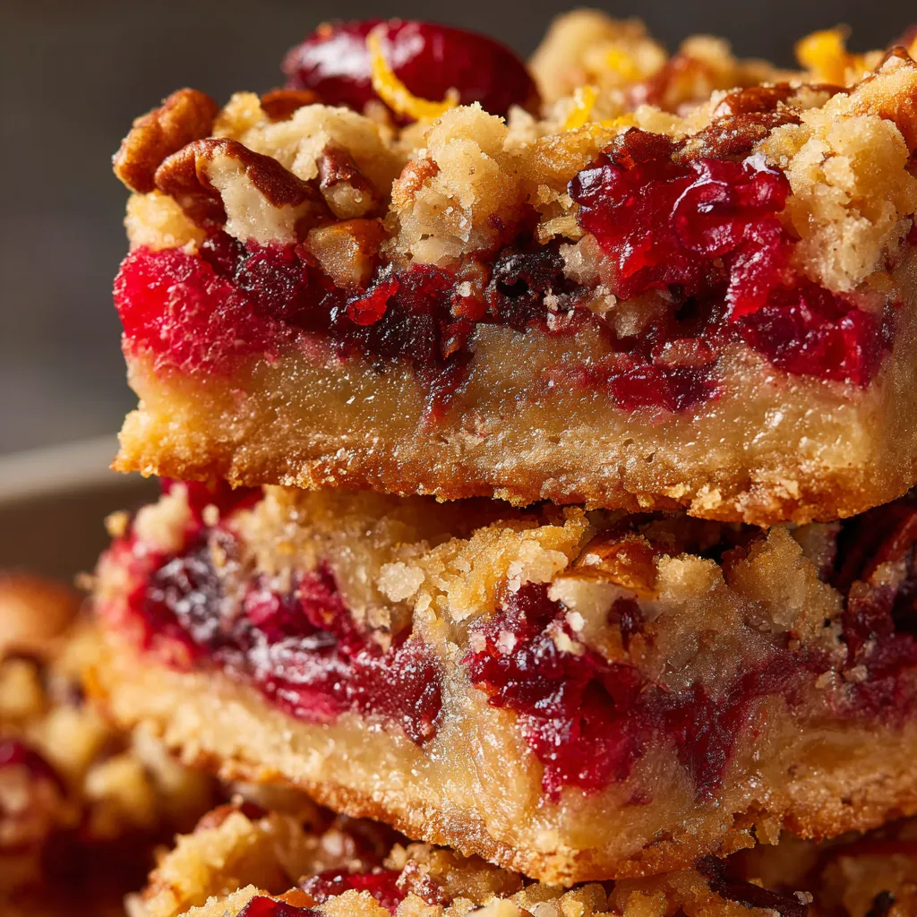 Cranberry-Orange Pecan Pie Bars.