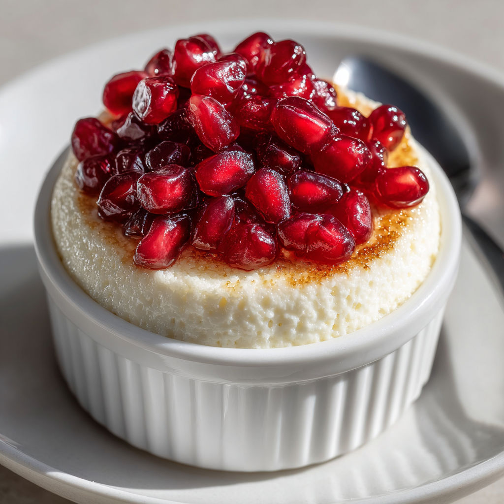 A white bowl with a dessert in it.