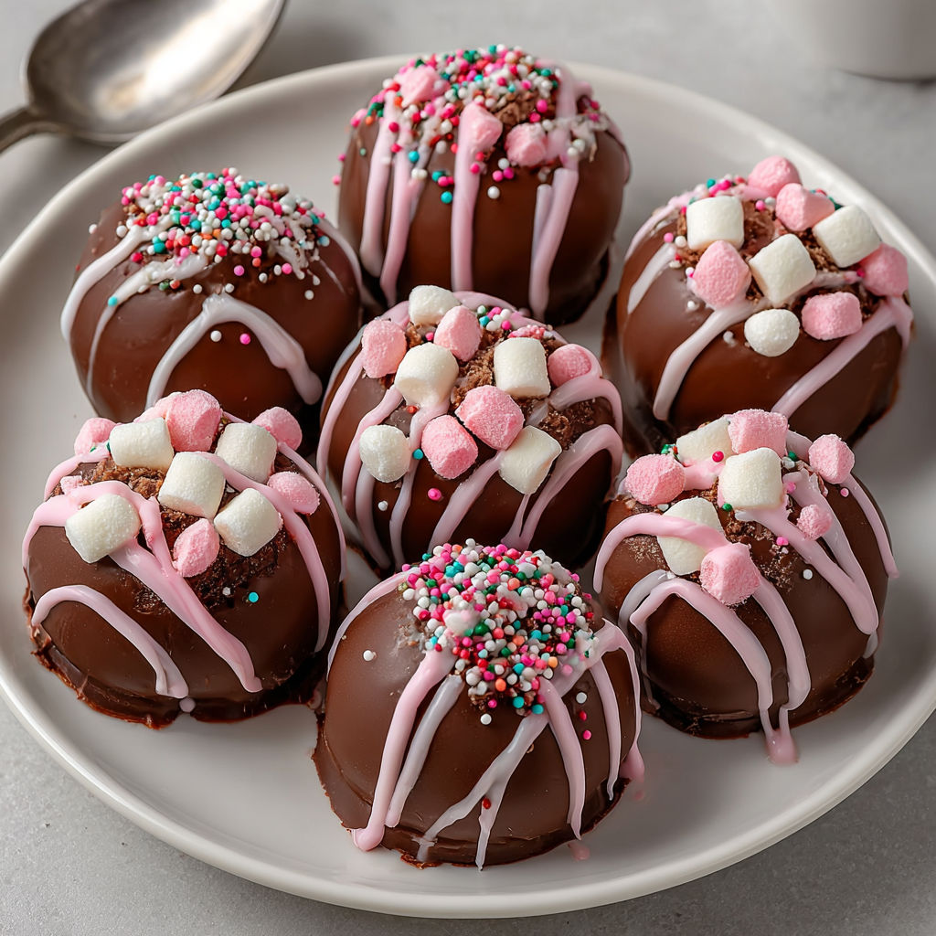 A plate of chocolate cake with marshmallows and sprinkles.