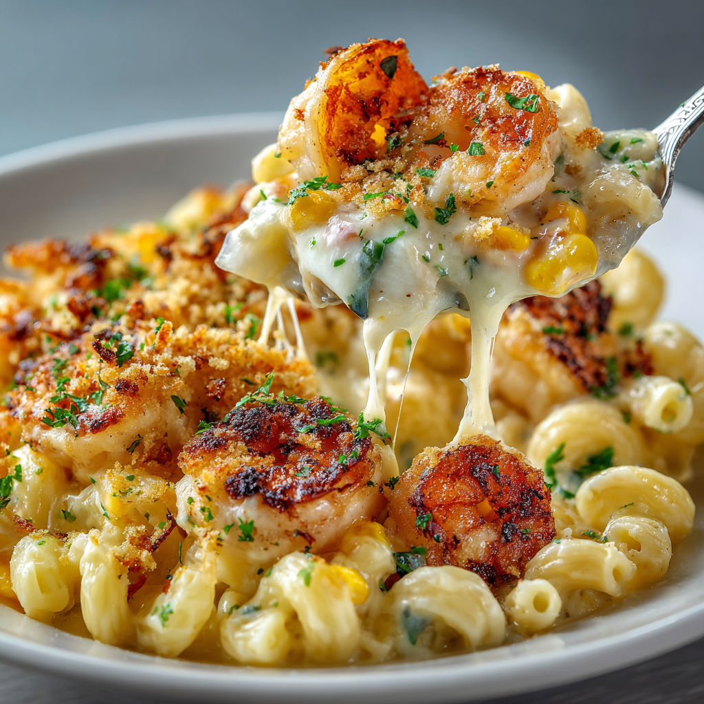 A bowl of fisherman's chowder mac and cheese.
