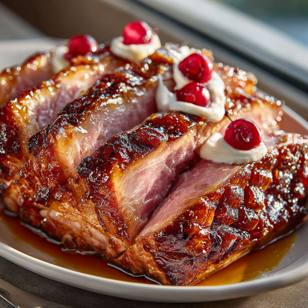 A plate of meat with a sauce on top.