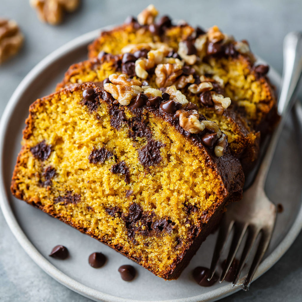A slice of cake with walnuts and chocolate.