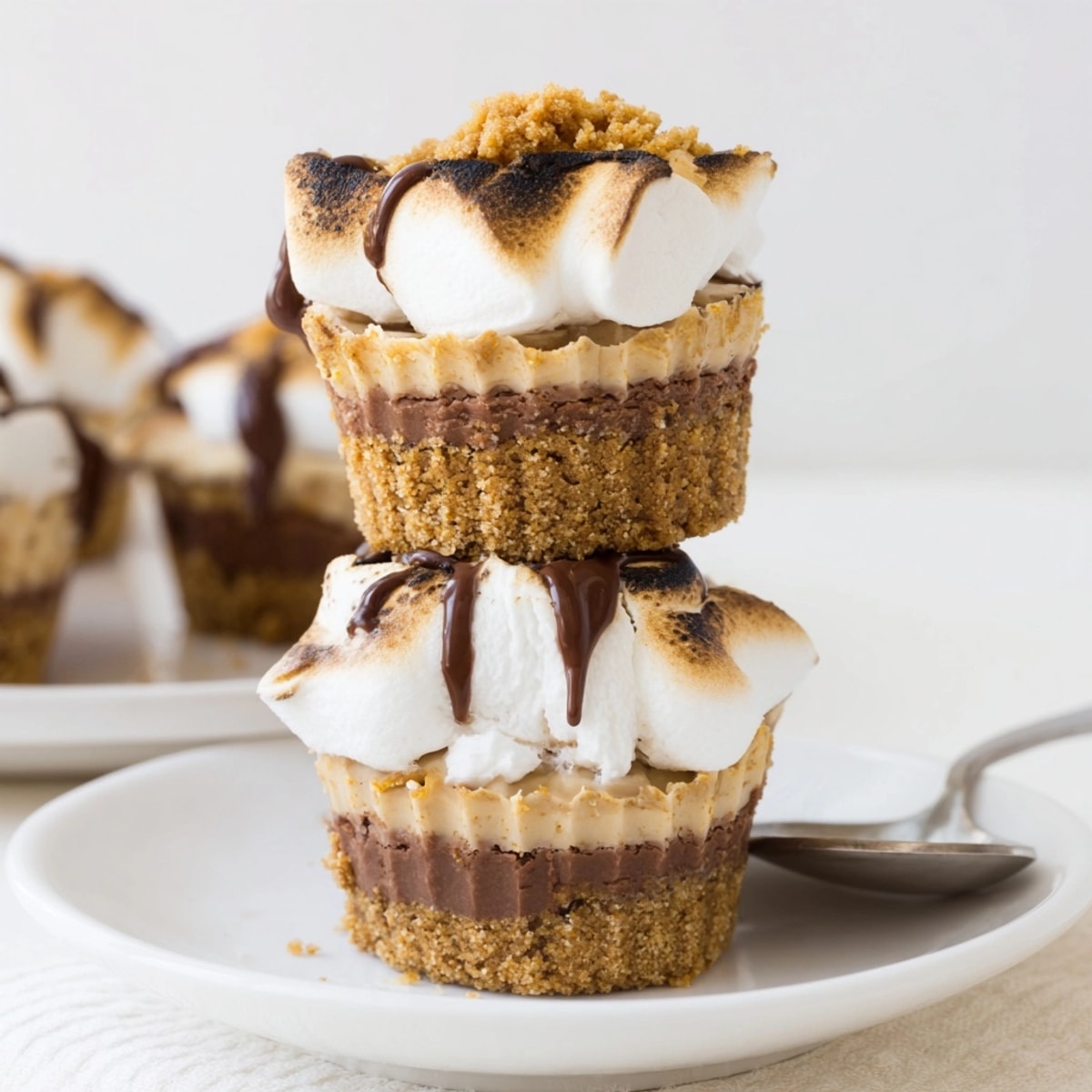 S’mores Cheesecake Cups: Creamy chocolate cheesecake with toasted marshmallow, ready for summertime entertaining.