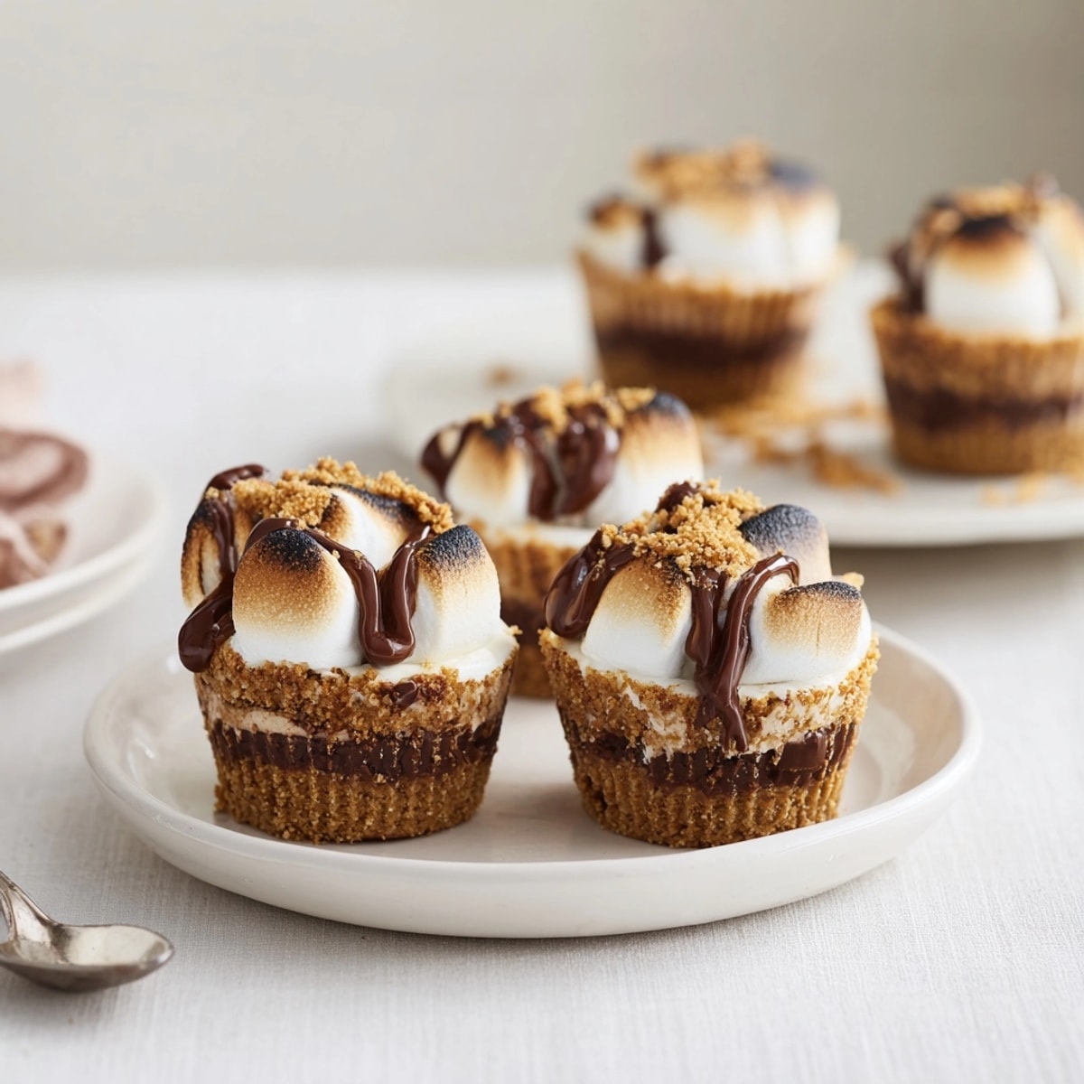 Easy S’mores Cheesecake Cups recipe! Imagine rich cheesecake and marshmallow, a delicious treat.
