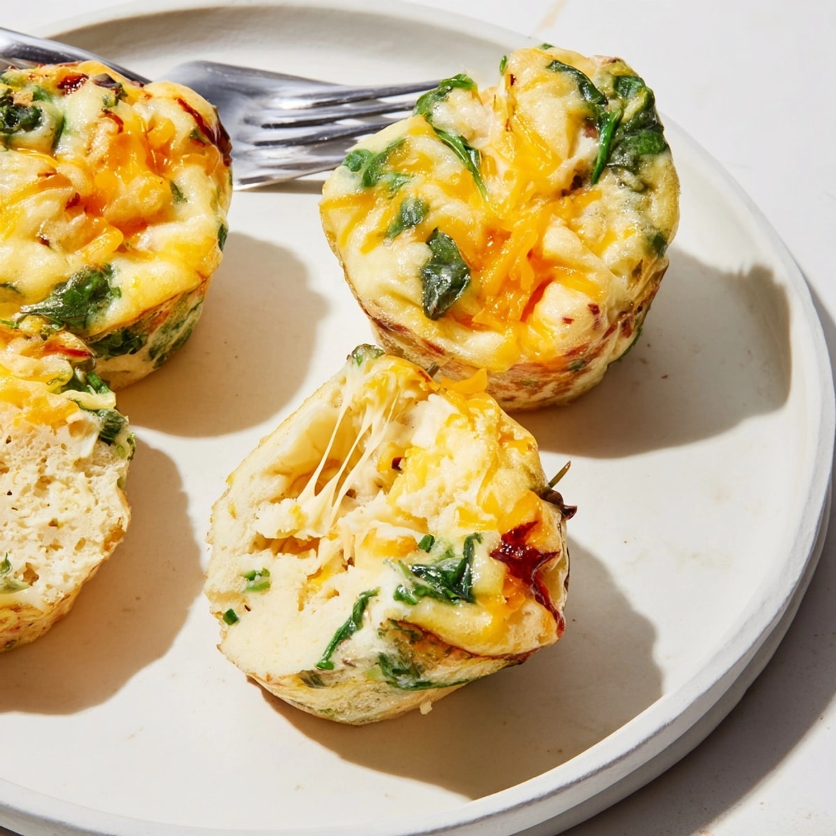 Homemade Cheesy Ricotta Spinach Egg Muffins, cooling, a savory and healthy breakfast treat.