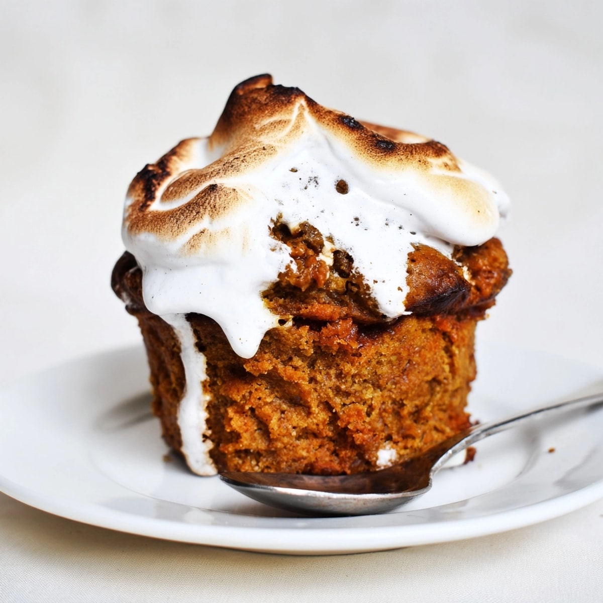 Soft and sweet pumpkin muffins with marshmallow swirl, perfect served with coffee.