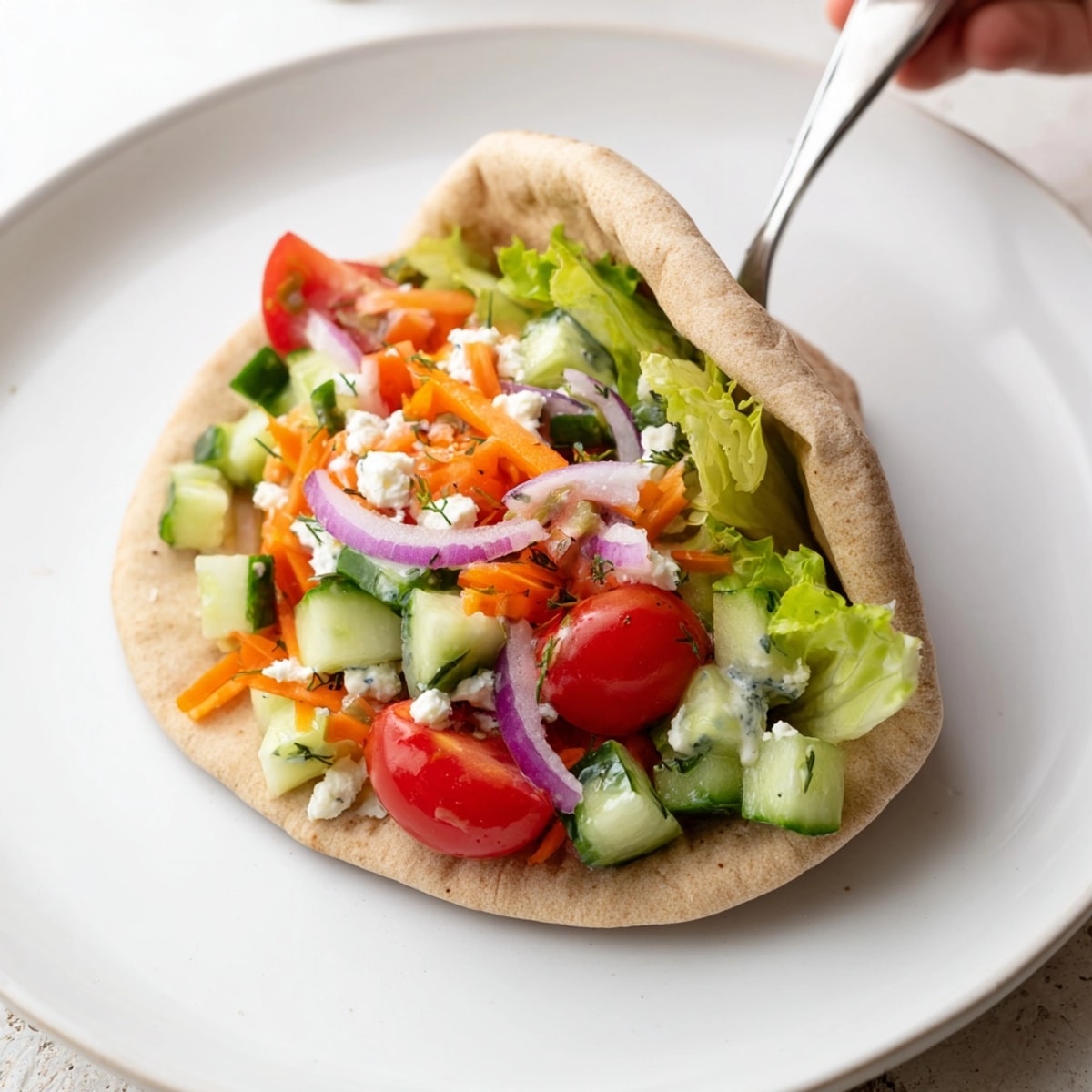 Easy Garlic Ranch Veggie Pita Pockets, perfect for lunch or a light dinner idea.