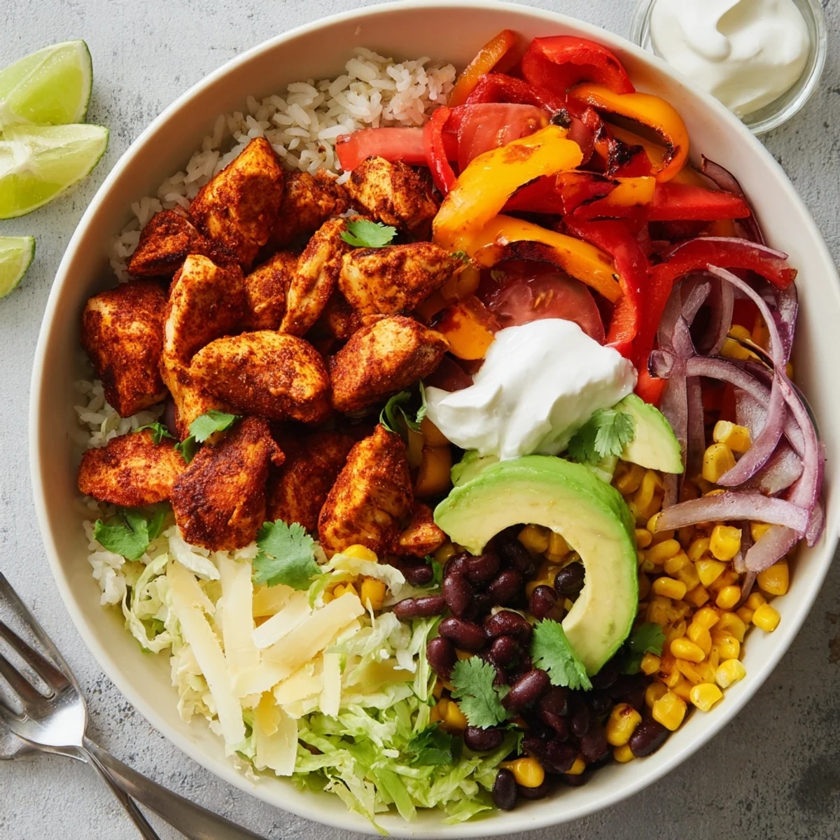 Hearty and colorful Sheet Pan Chicken Burrito Bowls perfect for family dinners.