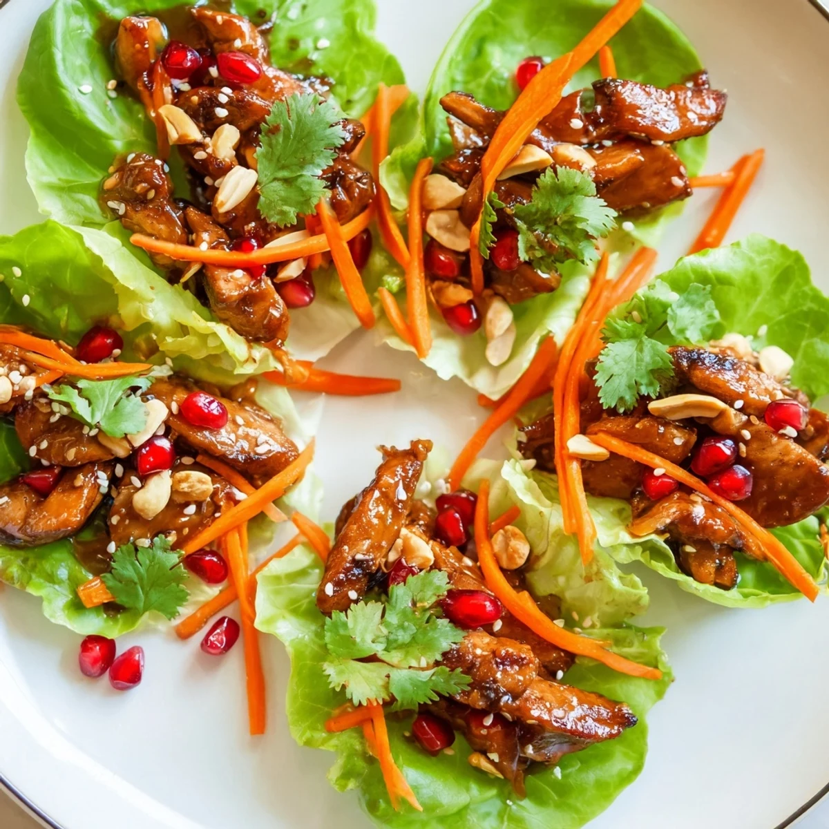Crisp butter lettuce cups overflowing with savory Korean BBQ Chicken, a festive holiday meal idea.