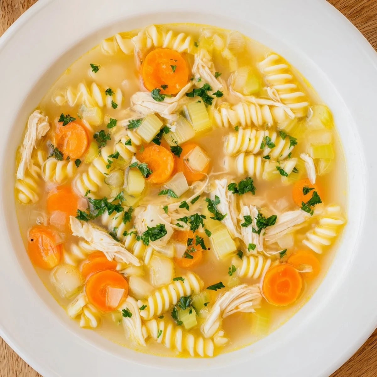 Steaming bowl of Crockpot Chicken Noodle Soup: a hearty, comforting, and homestyle American classic.