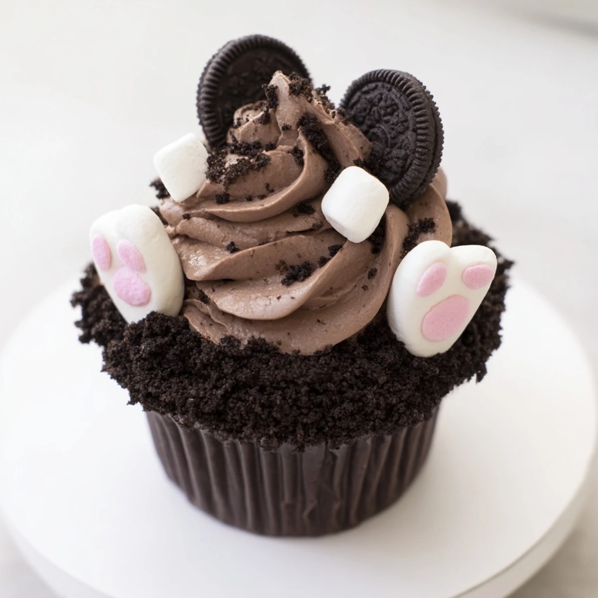 Delectable Bunny Burrow Cupcake Tray: These chocolate cupcakes with hidden bunny feet are perfect for sharing at Easter.