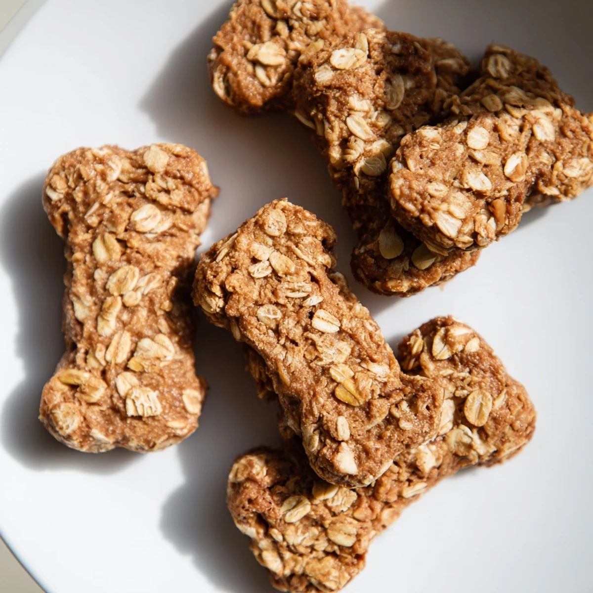 Crunchy Pawsitively Good Dog Bone Treats: a close-up shows the delightful shapes and textures, appealing to dogs.