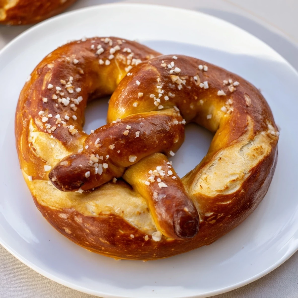 Warm, golden-brown Bretzels Anneau de Fête, fresh from the oven, offering a savory, salty aroma.