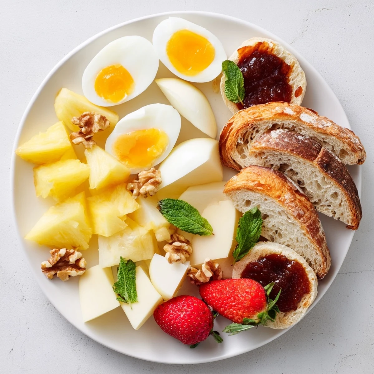 Delicious Good Morning Sun Breakfast Board featuring croissants, fruit, and spreads, perfect for brunch.