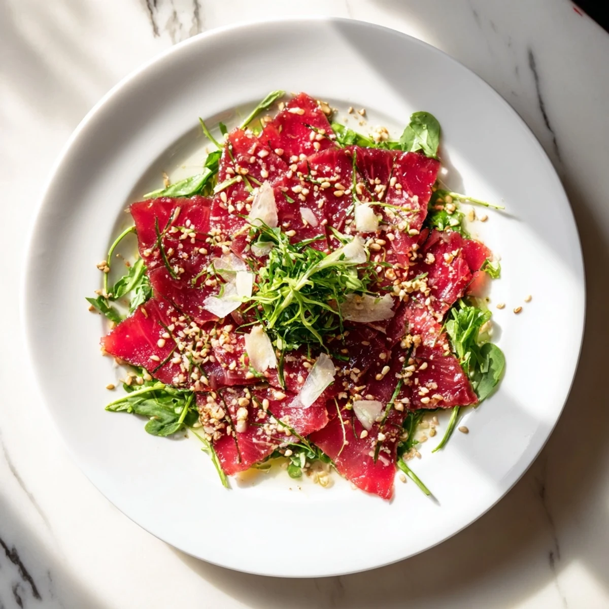 Savory aroma of the origami fold beef appetizer, drizzled and presented for a delicious bite.