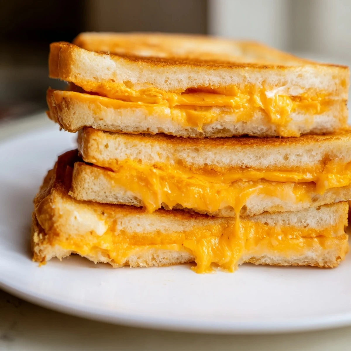 Warm, melty Mayo Grilled Cheese, with a crisp, golden crust and oozing cheddar cheese.