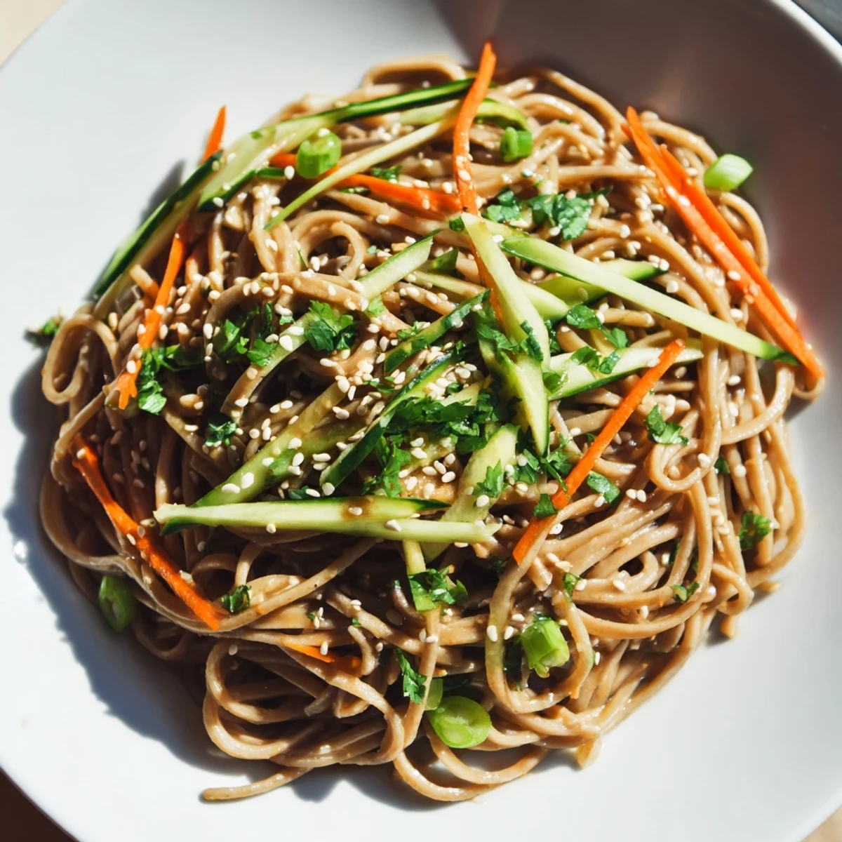 Chilled Noodle Lunch Cups feature colorful julienned vegetables and glistening noodles tossed in savory sauce.