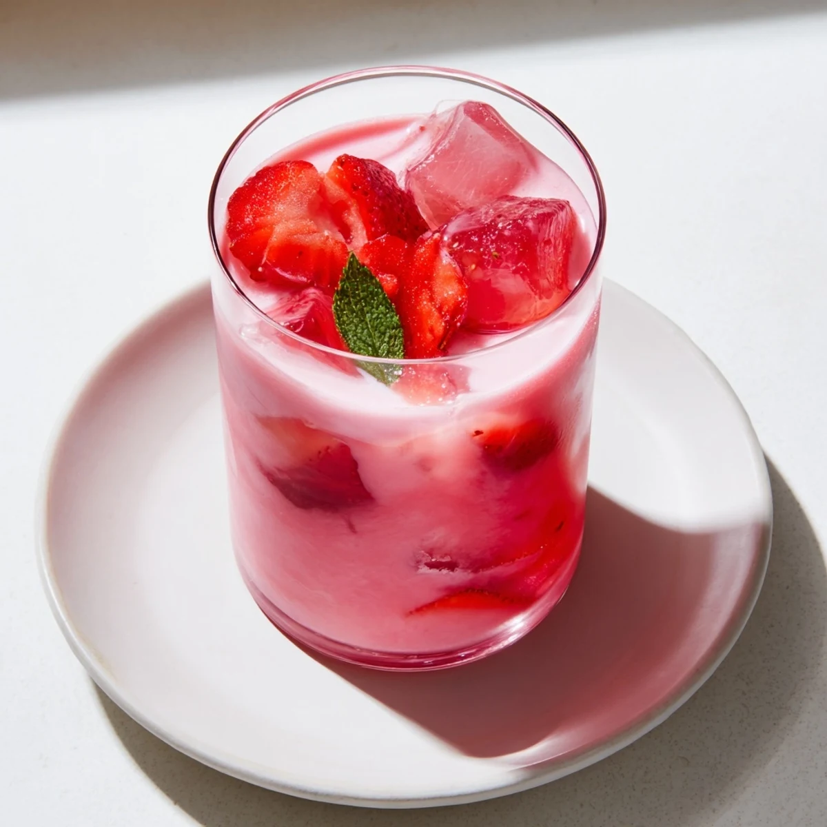 Enjoy a cool glass of Refresher Copycat Pink Drink, a vegan treat with a creamy and fruity flavor.