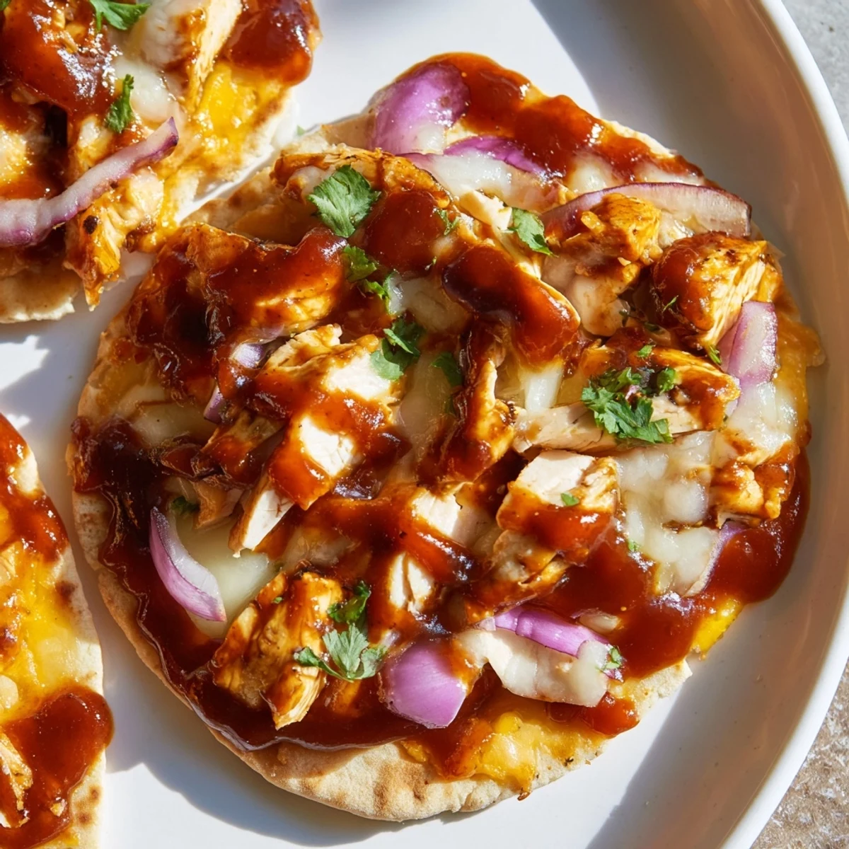 Enjoy a slice of homemade BBQ Chicken Flatbread, bursting with savory BBQ and grilled chicken flavor.