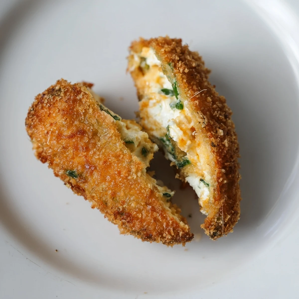Golden, crispy air fryer jalapeño poppers filled with creamy cheese and topped with golden breadcrumbs.