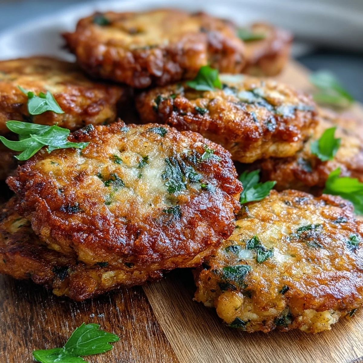 Freshly fried Black-Eyed Pea Fritters are golden and crispy, served warm with a side of cooling yogurt dip.