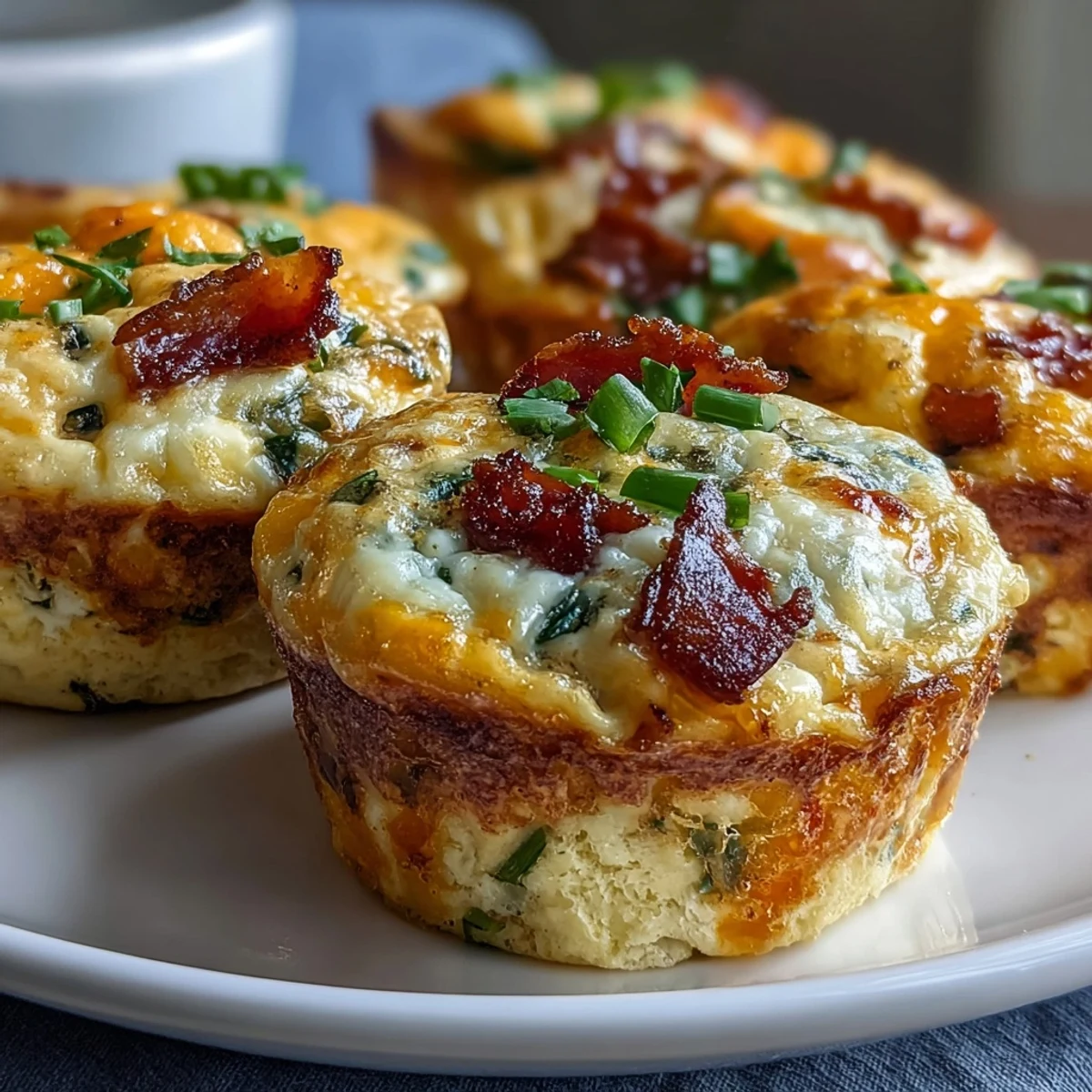 A freshly-baked Breakfast Egg Muffin split in half, revealing fluffy eggs, melted cheddar, and crispy bacon.