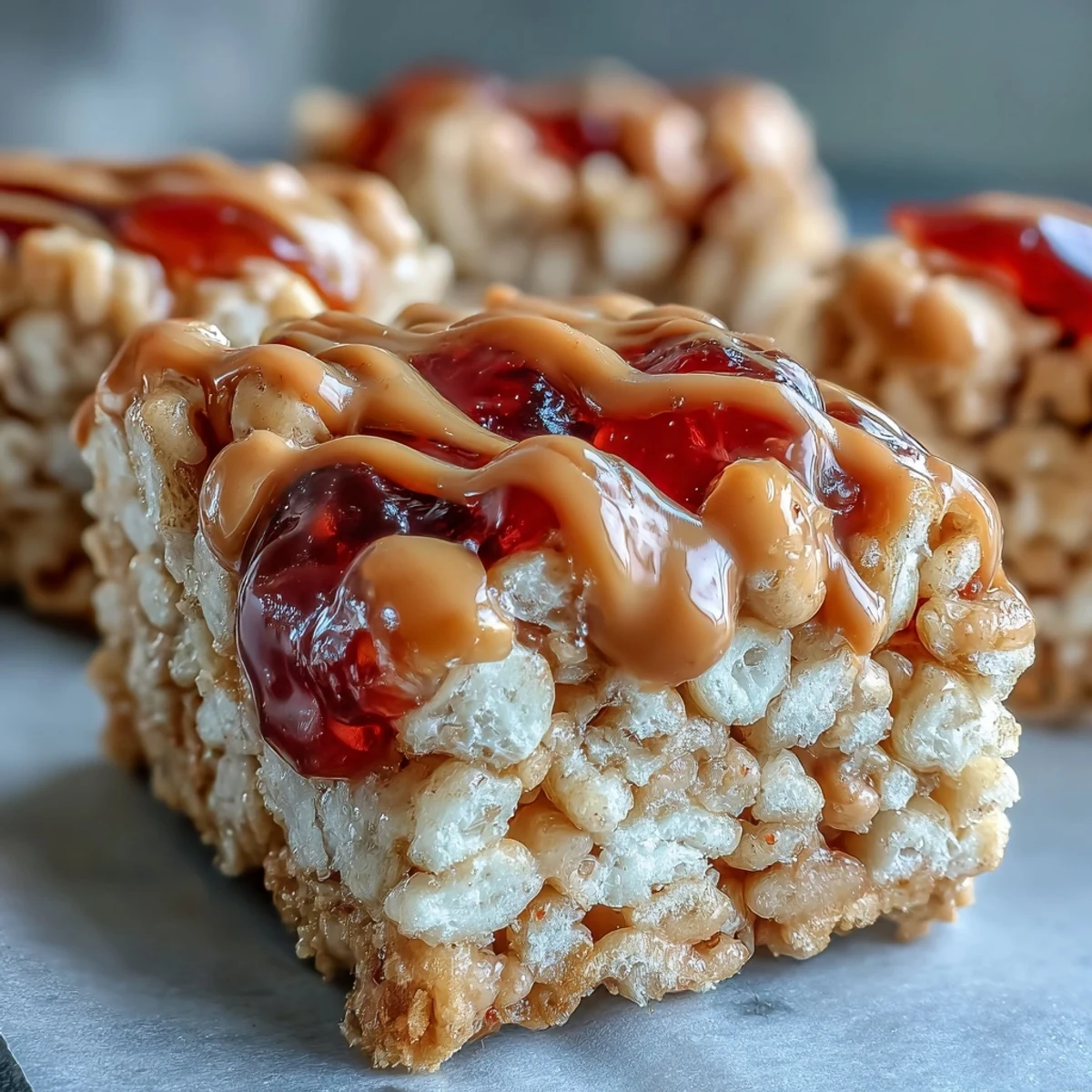 High-Protein PB&J Rice Krispie Bars