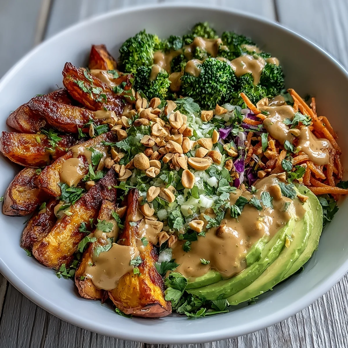 Garnished with fresh cilantro, this wholesome vegan Buddha Bowl features shredded cabbage and carrots ready for a satisfying lunch.