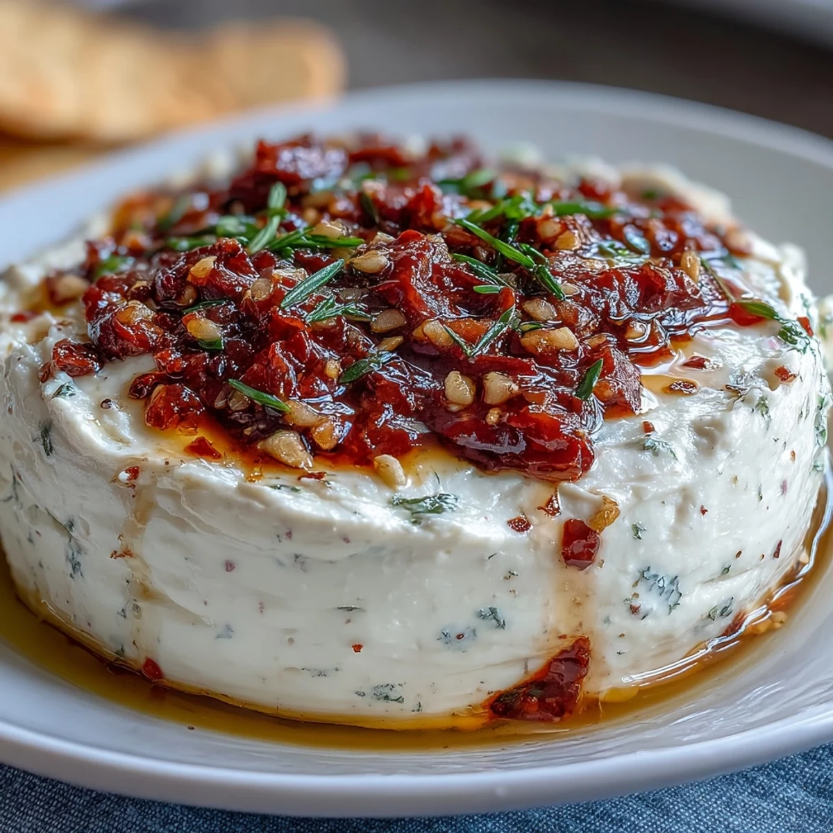 Vivid orange-hued Calabrian Chili Cream Cheese dip surrounded by crunchy vegetable crudités for a party platter.