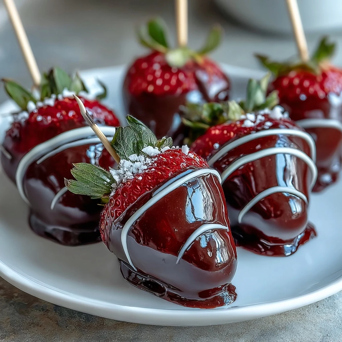 Beautiful bouquet of chocolate-covered strawberries arranged on skewers, perfect for Valentine's Day gifting and romantic celebrations.