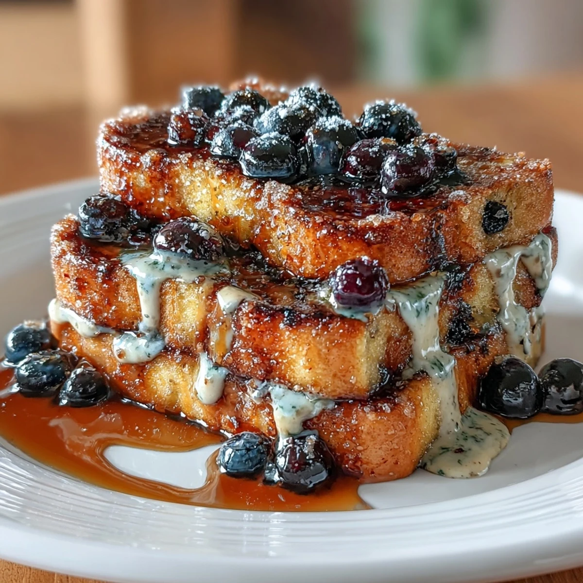 Baked Blueberry Sourdough French Toast with sweet berries and a buttery cinnamon topping, perfect for make-ahead mornings.